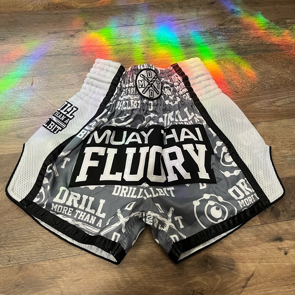 Women's Muay Thai Athletic Shorts - Black and White